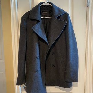 21men Charcoal Pea Coat